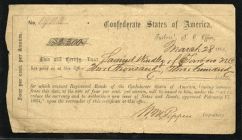 Two Confederate bond receipts